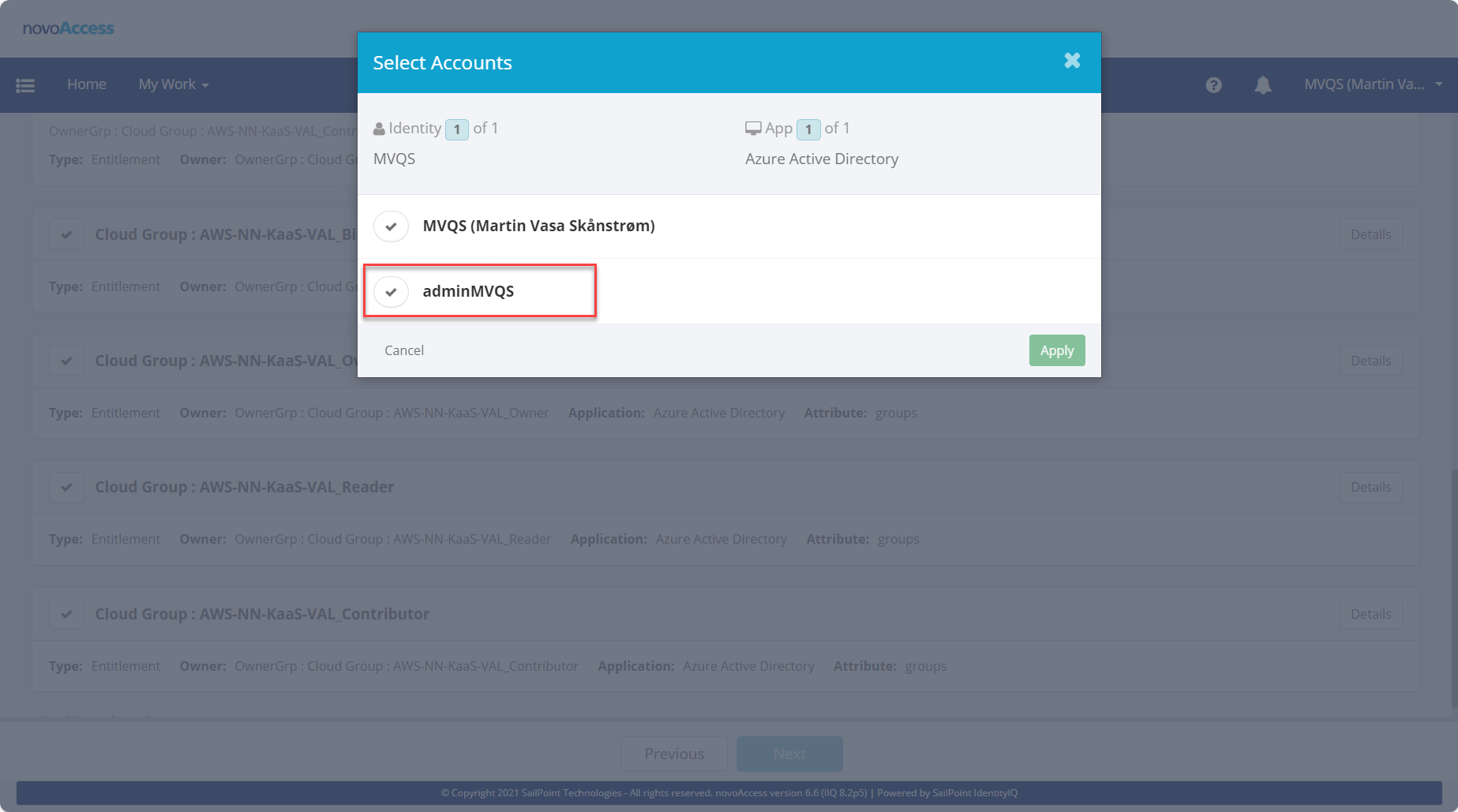 Novo-Access Map-secondary-account