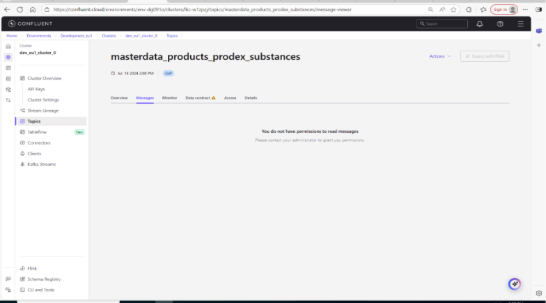 Unable to access topic messages