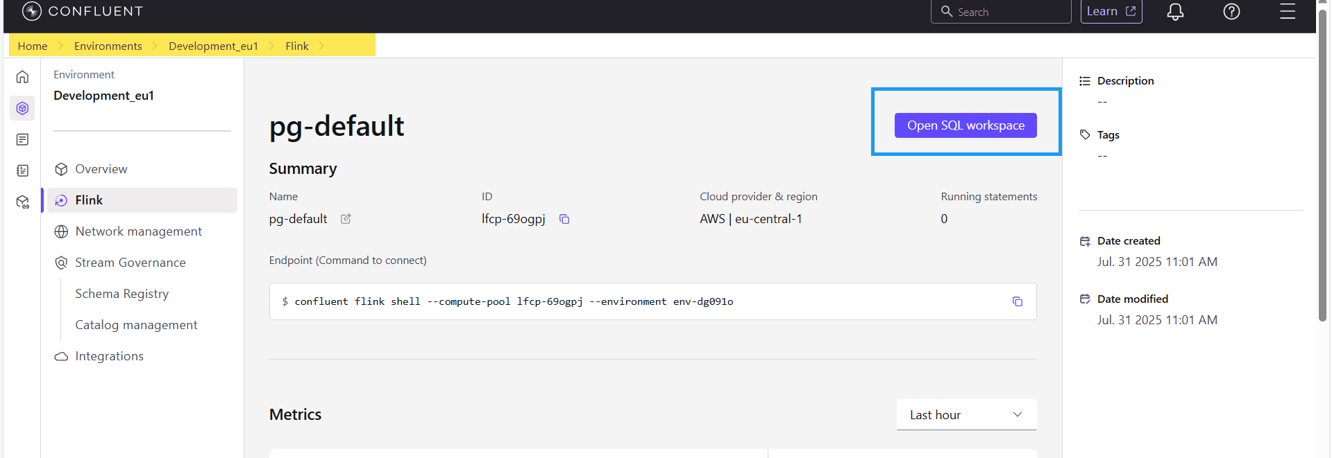 Flink Compute Pool